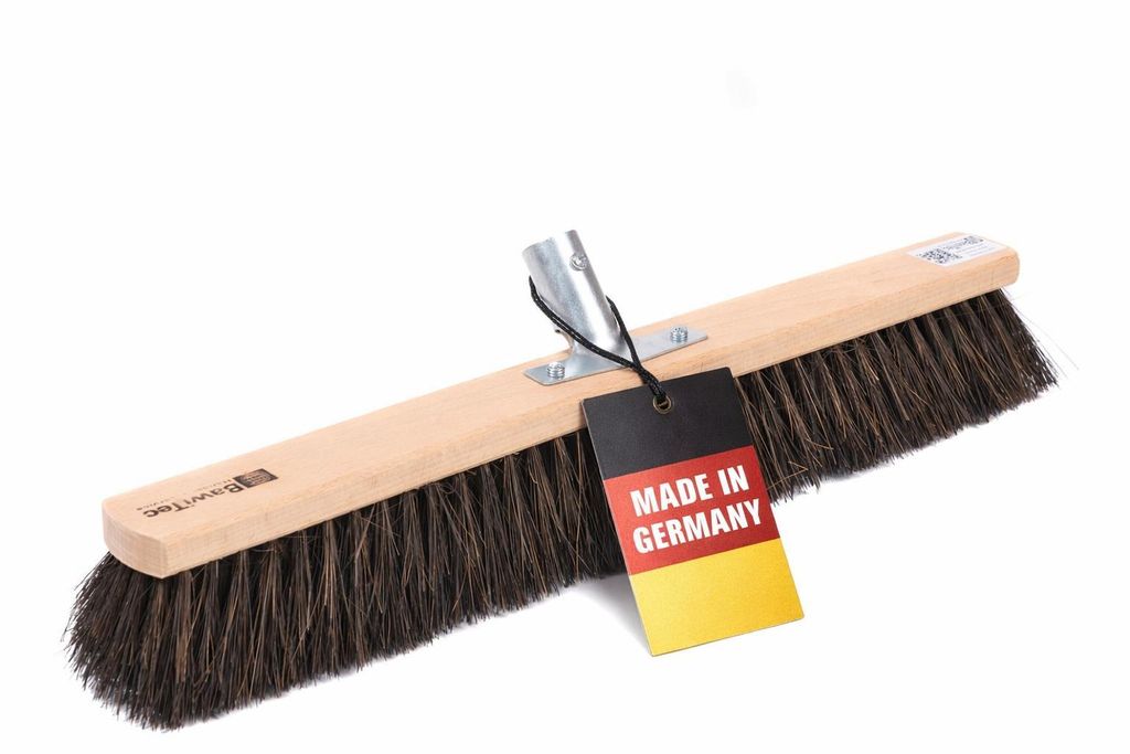 Echt Arengabesen Kehrbesen 100cm Breit Naturfaser-Borsten nass- und öl-beständig mit Metallhalter für Stiele Straßenbesen Gartenbesen Werkstatt...