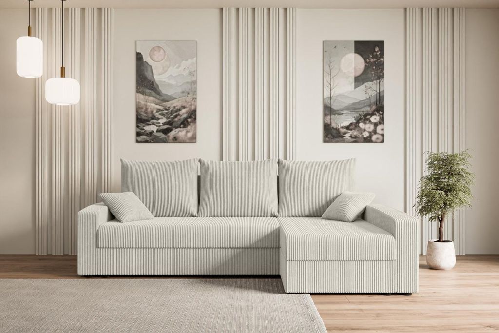 ALTDECOR Ecksofa mit Schlaffunktion und Bettkasten Corner Sofa Bett Eckcouch Couch L-Form Schlafcouch Ausziehbar Wohnlandschaft Schlafsofa Cauchsof...