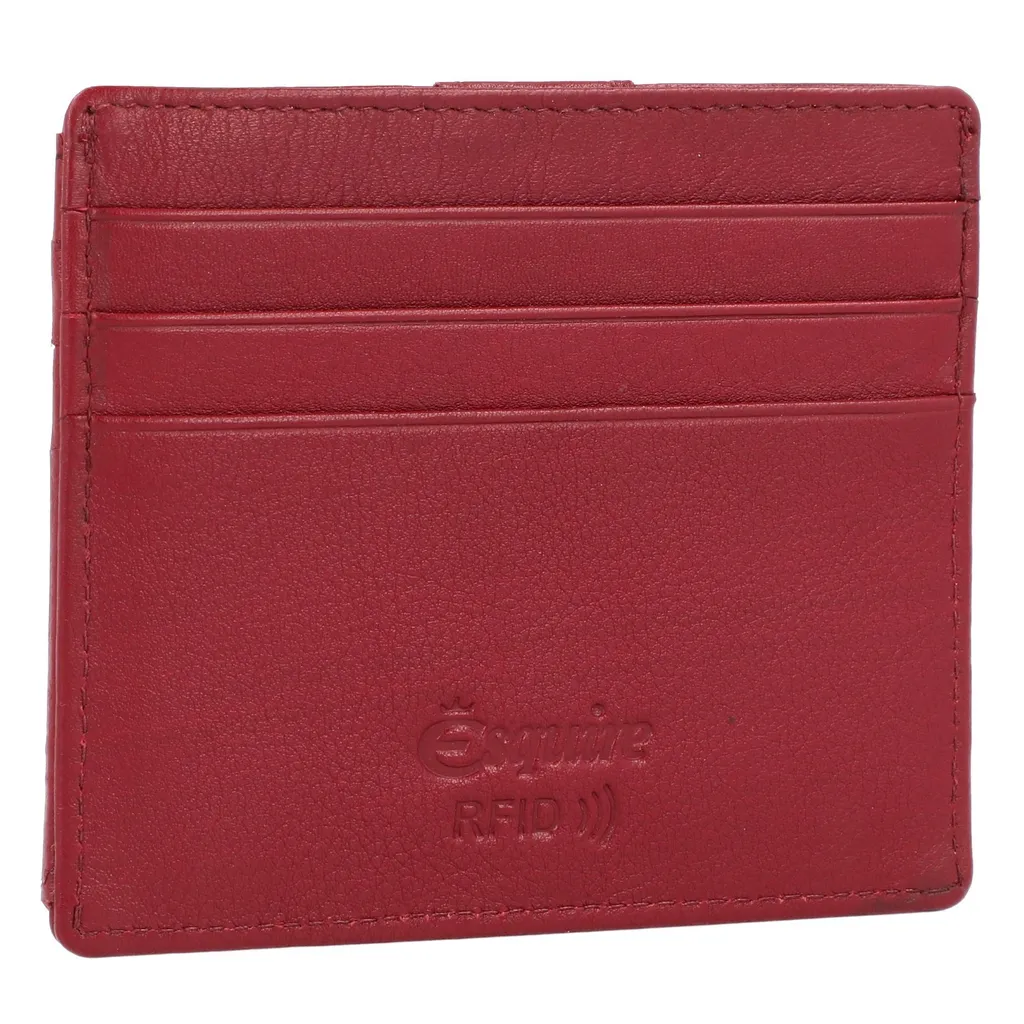 Porta Carte Credito Esquire Oslo Rosso | Sottile RFID Pelle Nappa Premium - 9