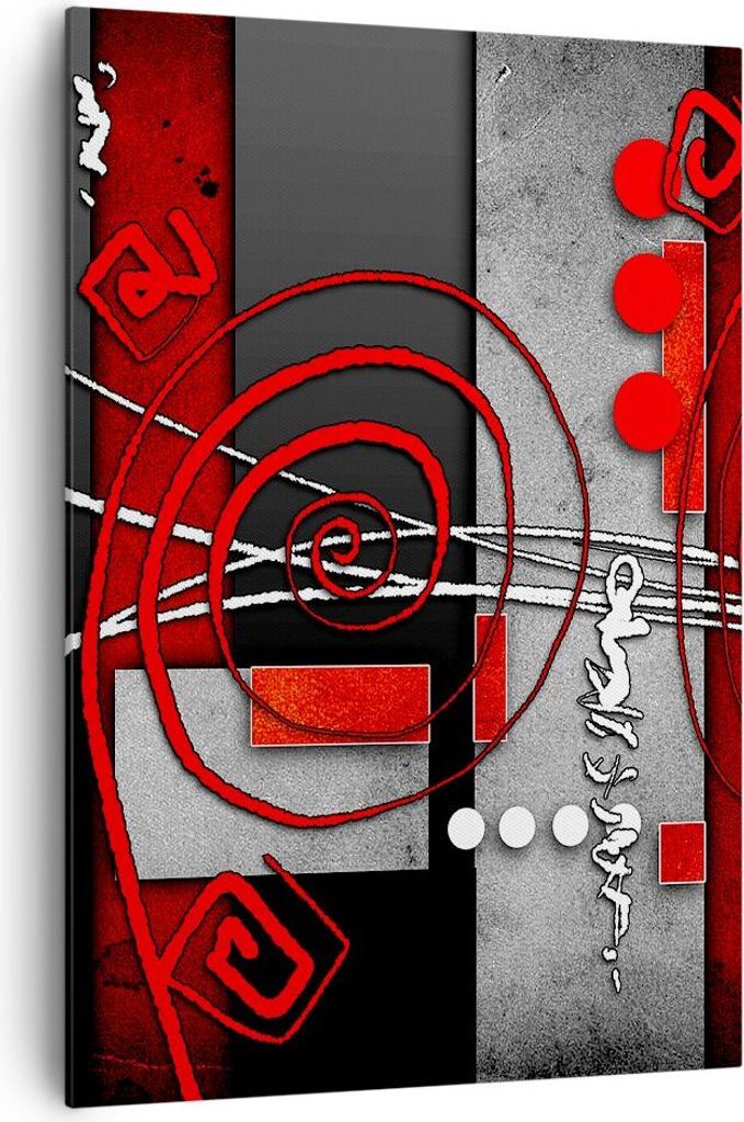 Bild auf Leinwand - Leinwandbild - Einteilig - Grafik geometrische figuren kreis - 70x100cm - Wand Bild - Wandbilder - Leinwanddruck - Wanddekorati...
