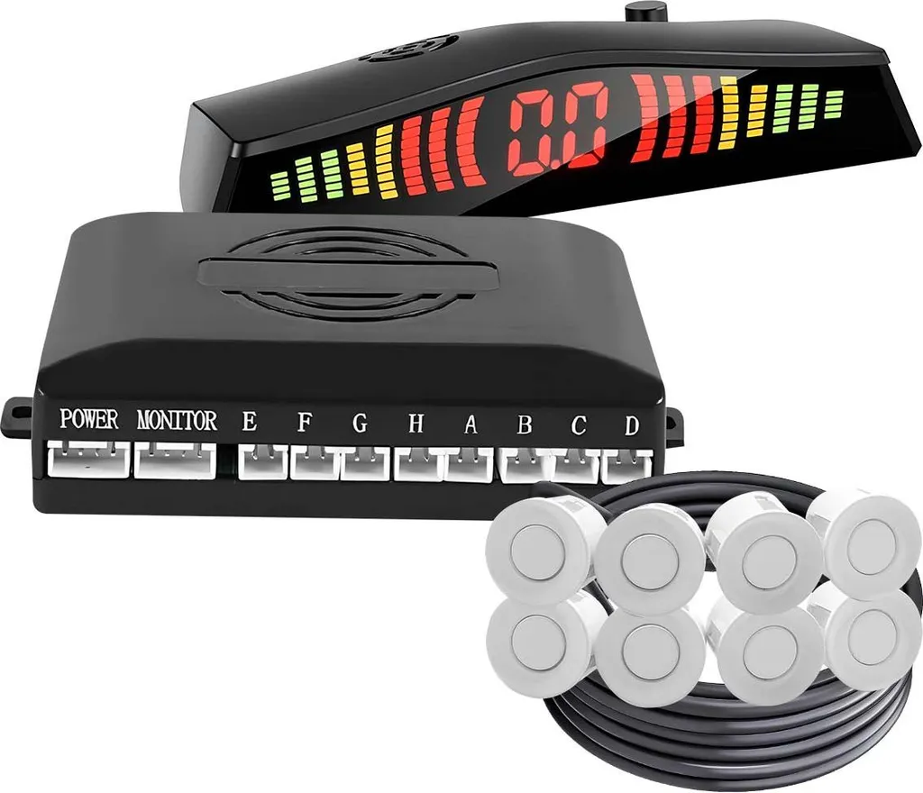 Kit Sensori Parcheggio Avizar 8 Capsule Nere: Sicurezza Totale Auto