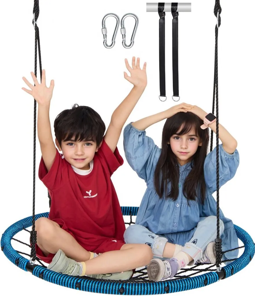 Balançoire nid d'oiseau pour enfants Ø 100cm - Charge max 340kg Noir