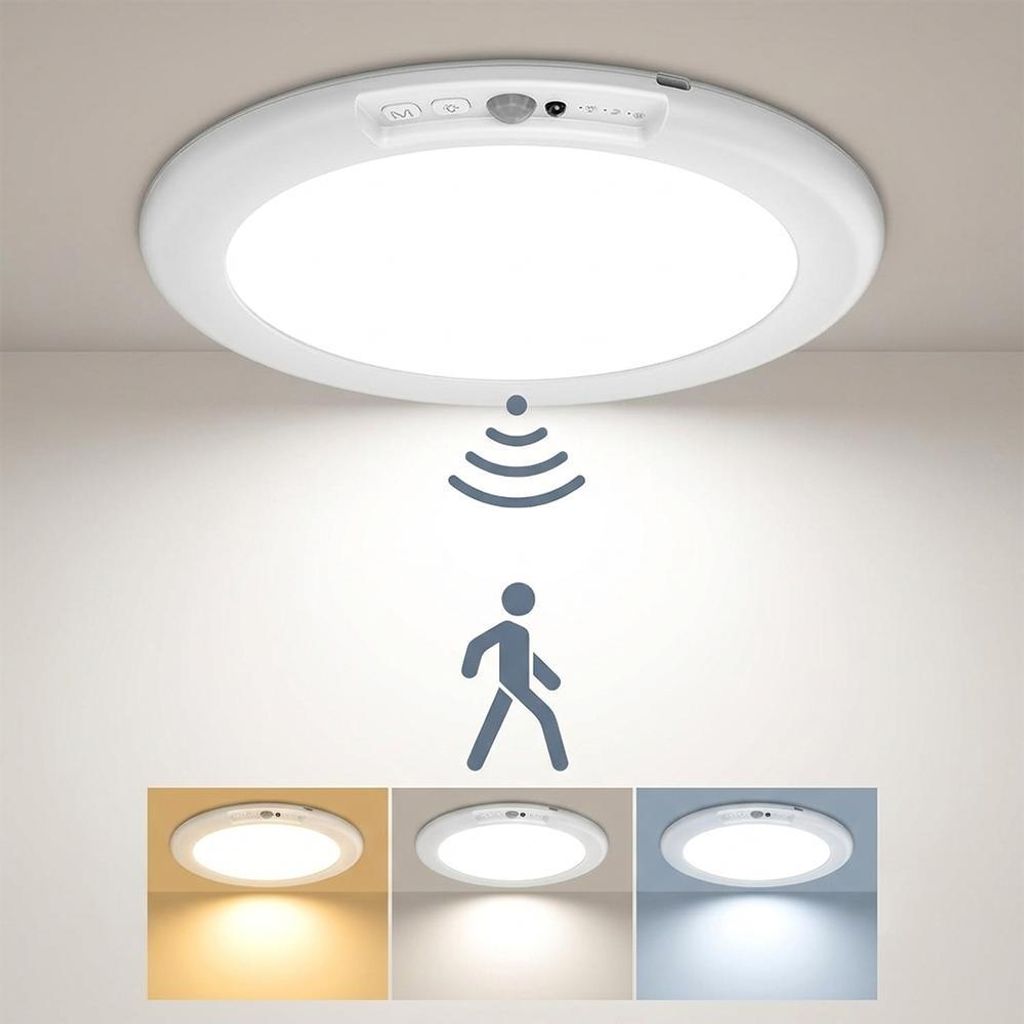 2x Bewegungsmelder Akku Lampe 4200mAh Decke Sensorlicht Produktbild 