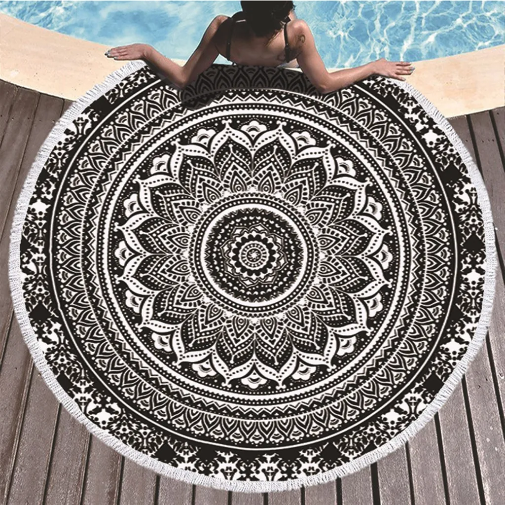 Telo Mare Rotondo Bambini e Famiglia - Mandala 150cm Microfibra