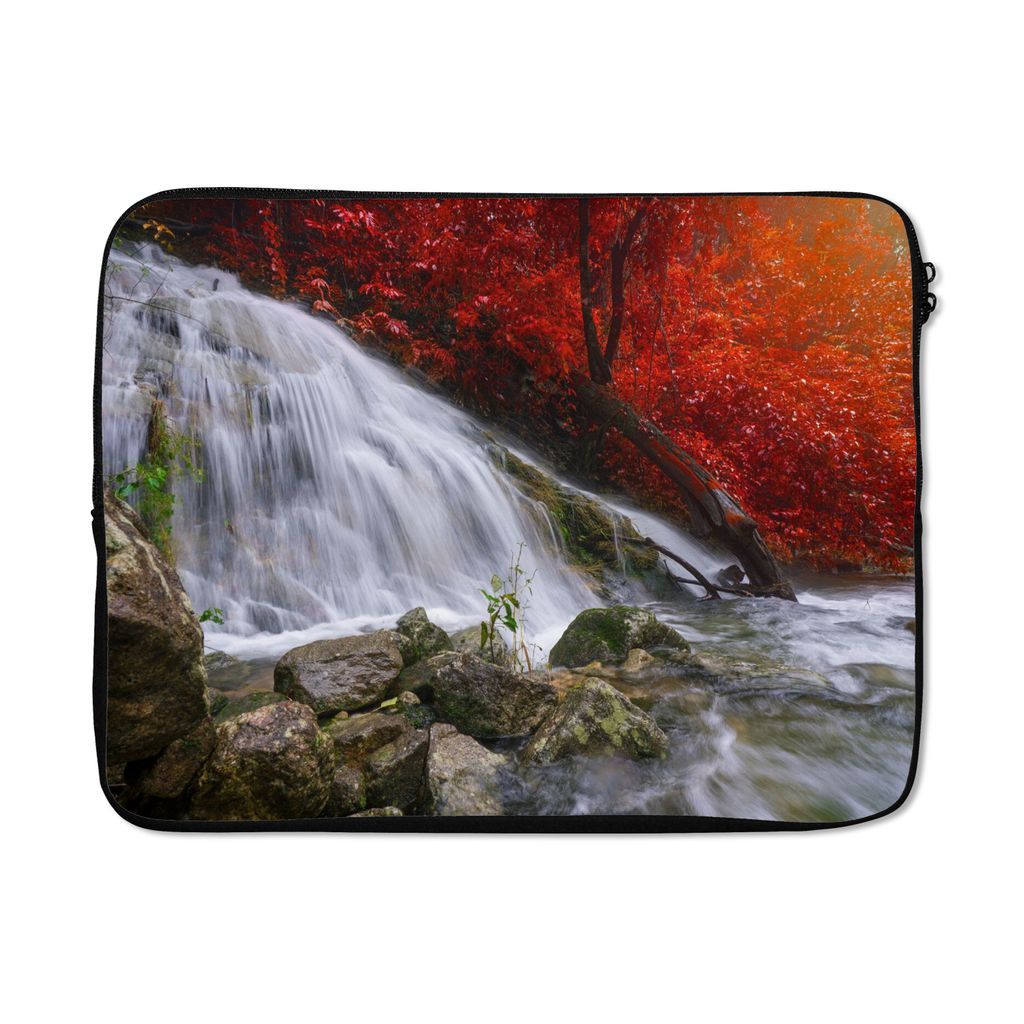 MuchoWow Laptop Hülle 15 Zoll Wasserfall - Felsen - Wasser - Herbst Laptoptasche - Laptoptasche - Sleeve - Rundum-Schutz