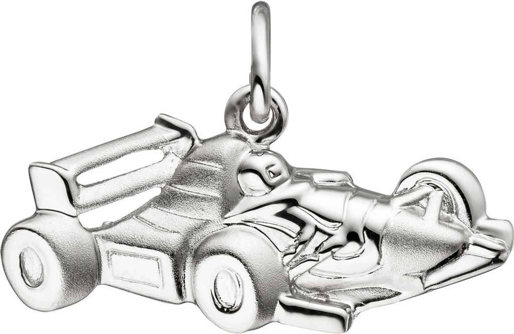 Anhänger Rennwagen Sportwagen Formula1 925 Silber Kinderanhänger teilmattiert