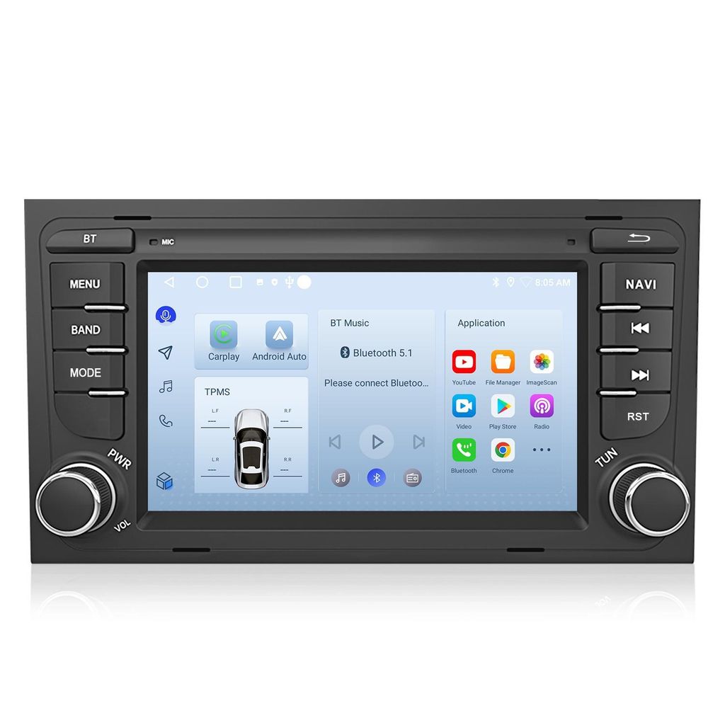 Android autorádio 7 palců 64 GB pro Audi A4 B6 B7 2000-2009 Obrázek produktu 