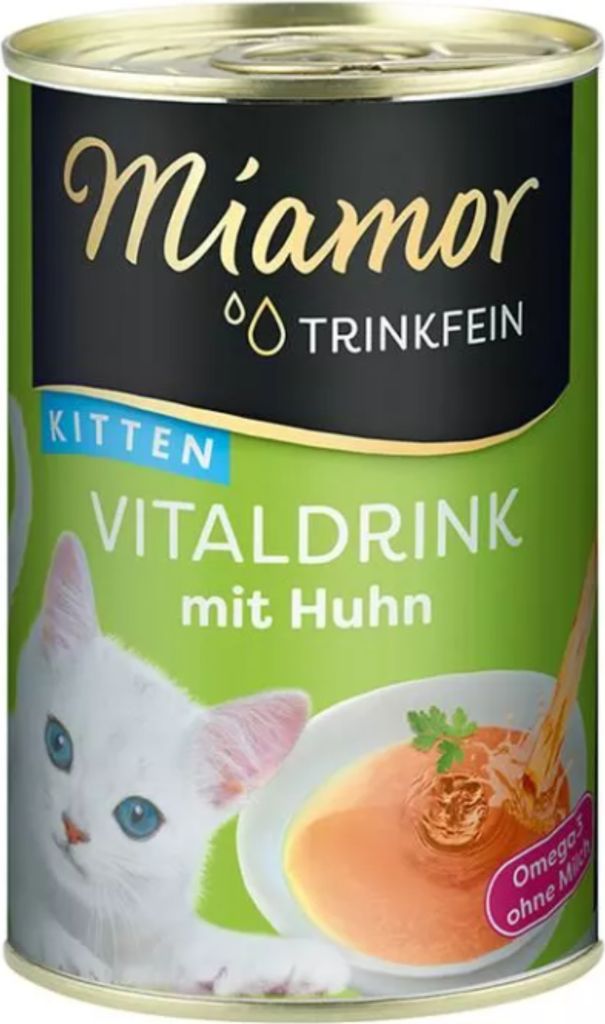 MIAMOR VITALDRINK Nassfutter für Katzen mit Huhn für Kätzchen, 24 x 135 ml