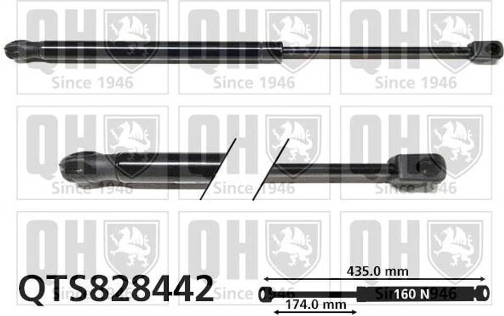 QUINTON HAZELL Gasfeder Heckscheibe QTS828442 für SUZUKI VITARA Cabrio (ET, TA) 435mm