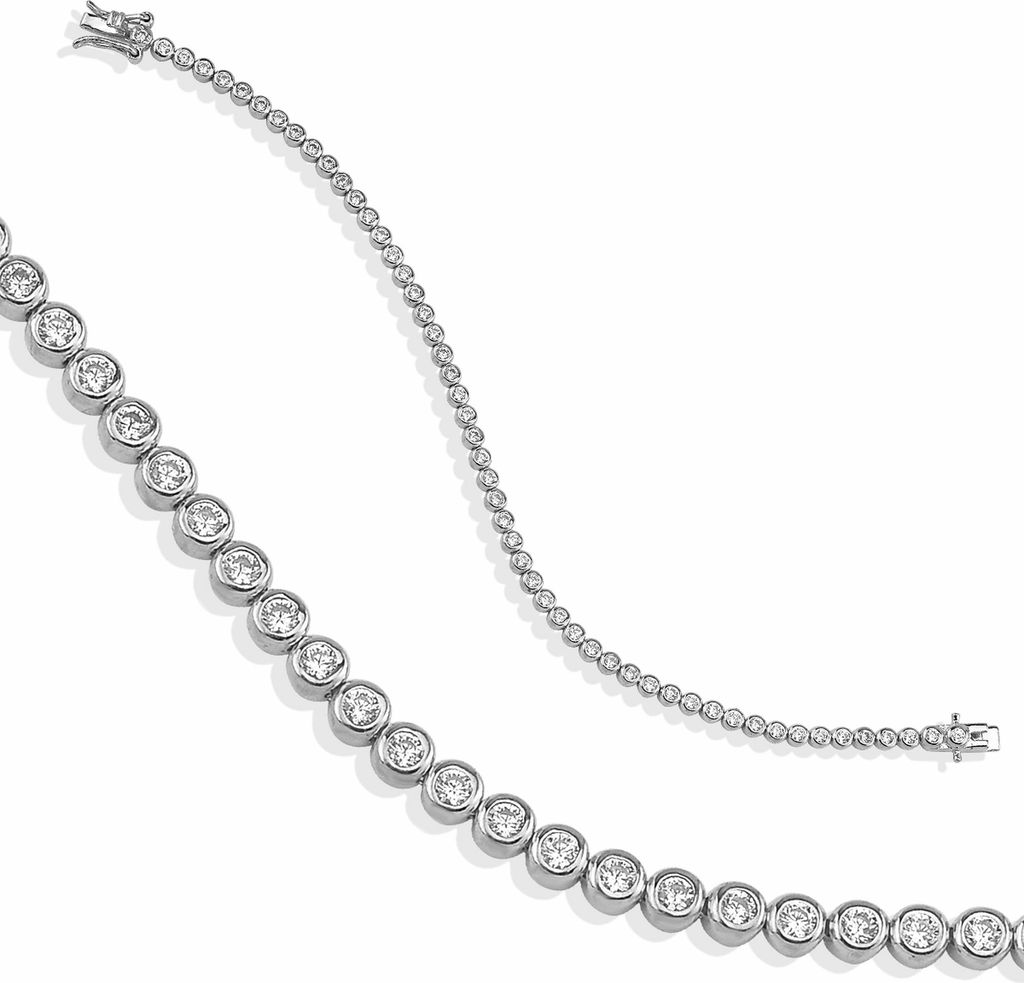 Dkeniz Armband 925/- Sterling Silber 18 cm Silber Zirkonia Produktbild 