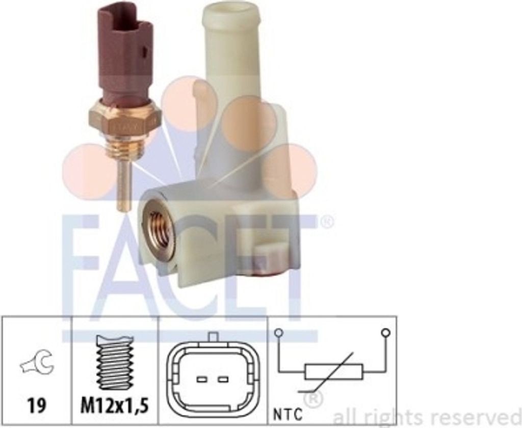 1 Sensor, Kühlmitteltemperatur FACET 7.3326K Italy - OE Equivalent für