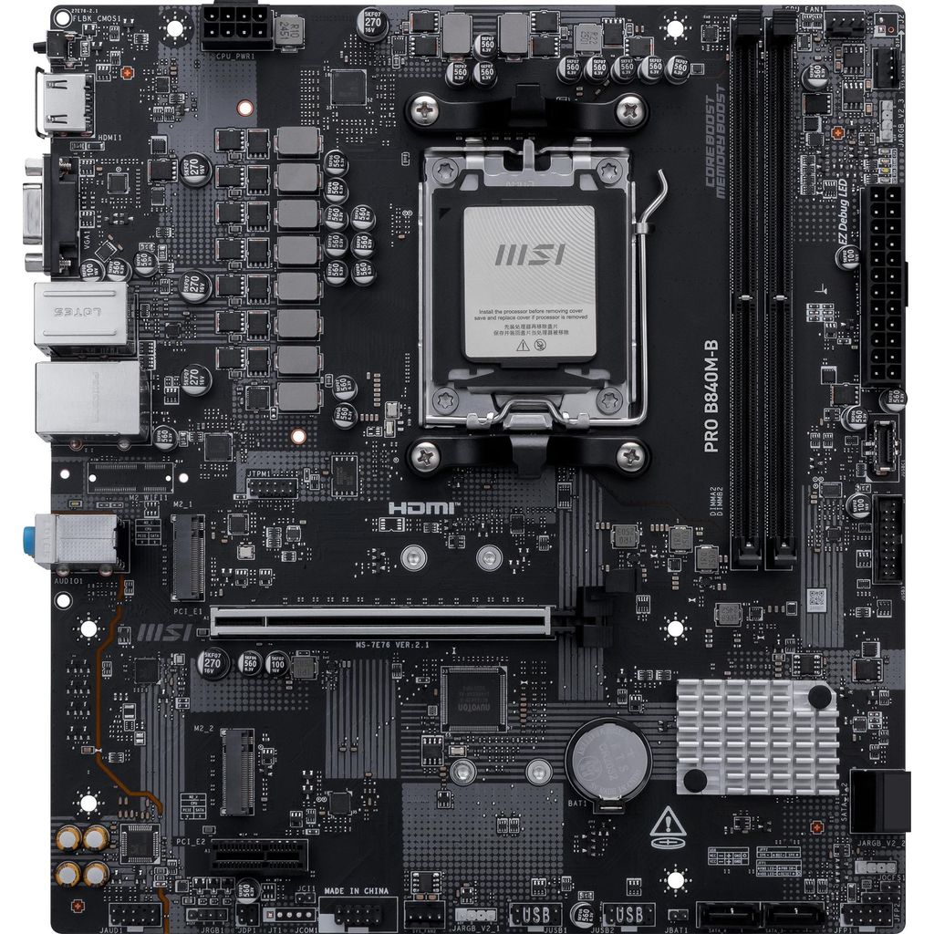 MSI PRO B840M-B Micro-ATX Sockel AM5 AMD B840 DDR5 Produktbild 