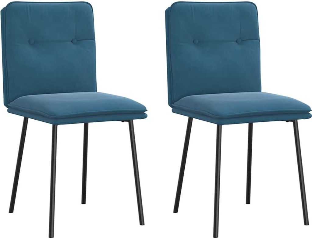 Esszimmerstühle 2 Stk. Blau Samt