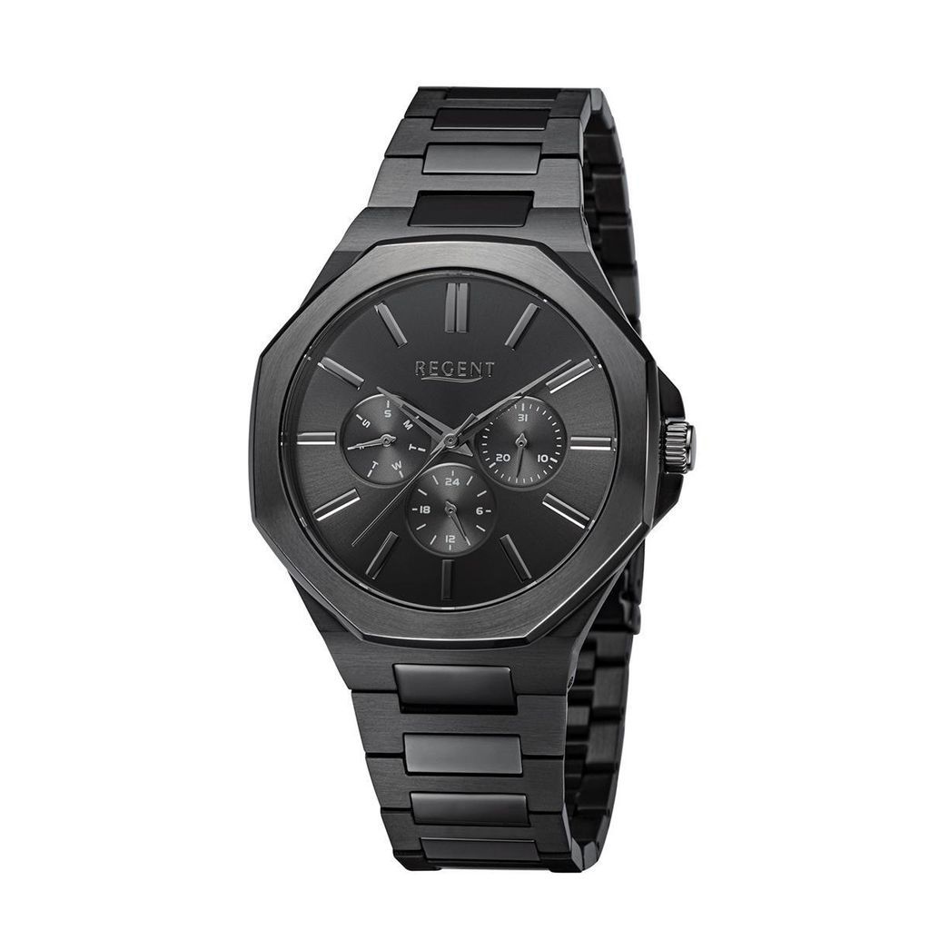 Regent Herren Uhr Cronograph BA-771 Edelstahl Ionen schwarz Produktbild 