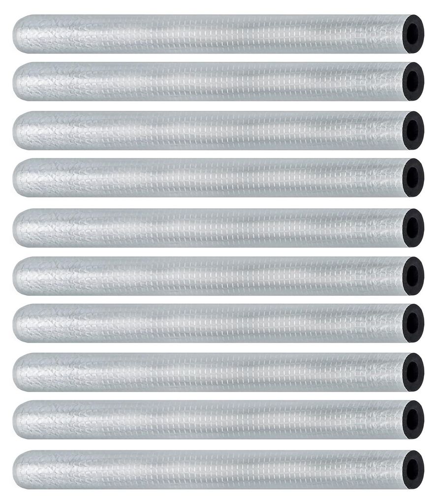 10 Stück Rohrisolierungsschläuche, selbstklebende Isolierschaumhüllen aus Aluminiumfolie, Rohrabdeckungen für Wasserhähne, Außenrohre, Sprink...