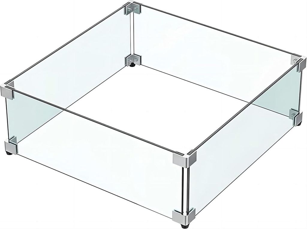 Feuerkorb mit Glas-Windschild - nachhaltig & elegant - 1 Stück - 15"