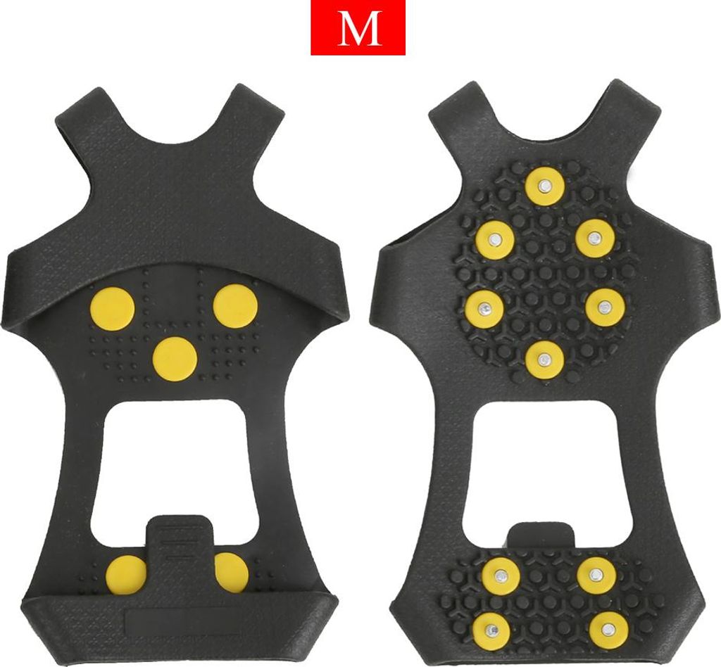 Ein Paar rutschfeste Eisklampen mit 10 Zähnen für Schuhüberzüge, Spikes, Steigeisen für Outdoor-Wandern und Klettern (M: 36–40). M: