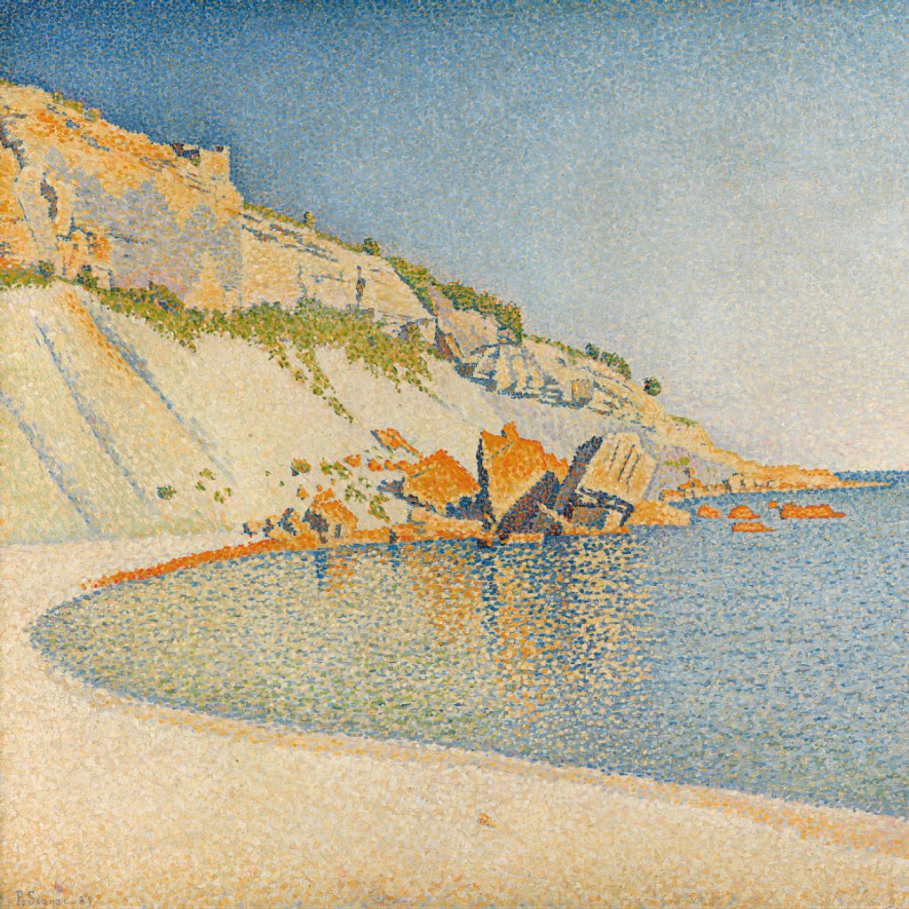Paul Signac Kunstdruck Bild - Cap Lombard, Cassis, Opus 196, 1889 (100 x 100 cm)
