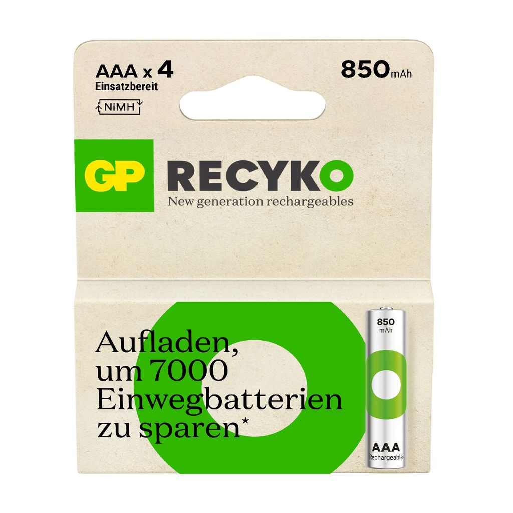 GP Battery ReCyko Micro AAA -Akku NiMH 850 mAh 1.2 V 4 St