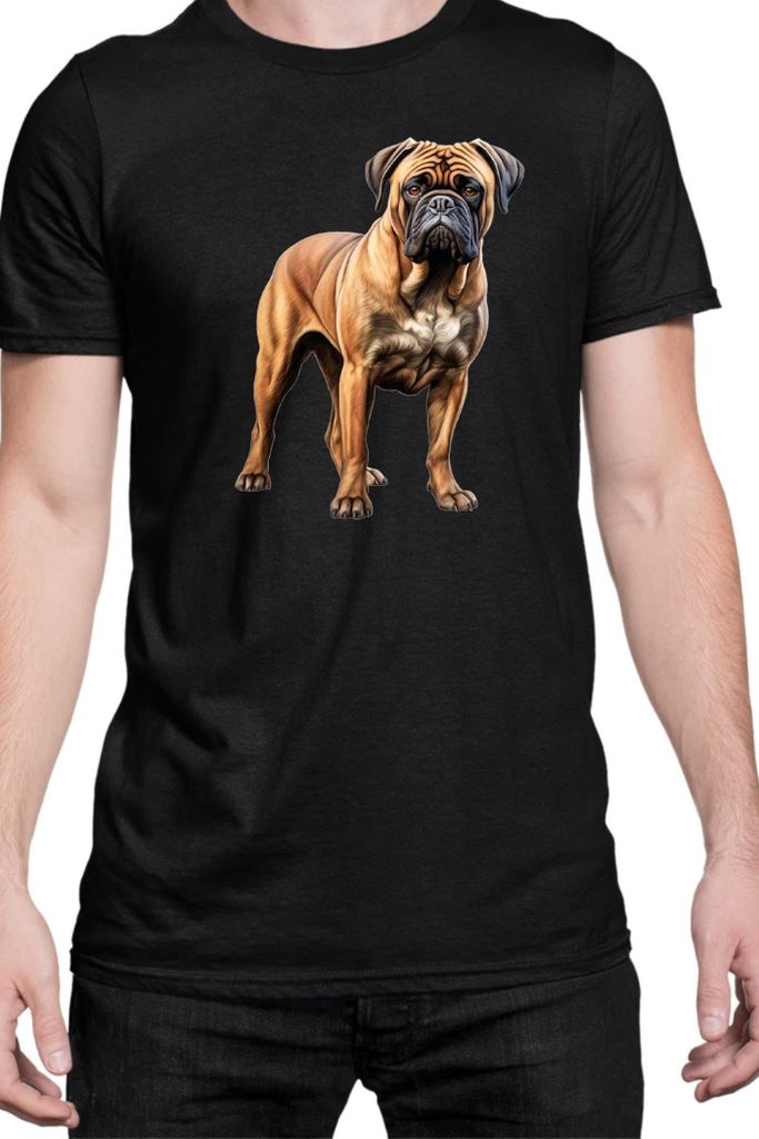 Herren T-Shirt Dogs Breeds Bullmastiff Dog Breed 005, Man 5XL / Schwarz