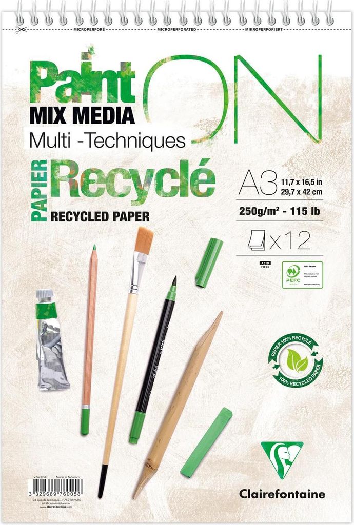 Clairefontaine 2x PaintON RC gekoert Spi 12Bl 250g A3+ 976005C