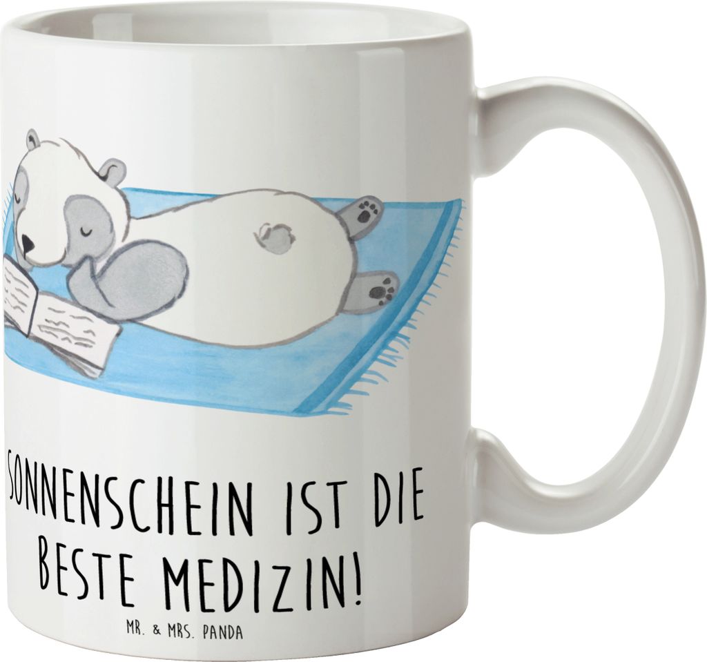 Mr. & Mrs. Panda Kaffeebecher Sommer Sonnenschein - Weiß - Geschenk, Kaffeetasse, Designs, Teetasse, Sommergefühle, Wetter während des Jahres, S...