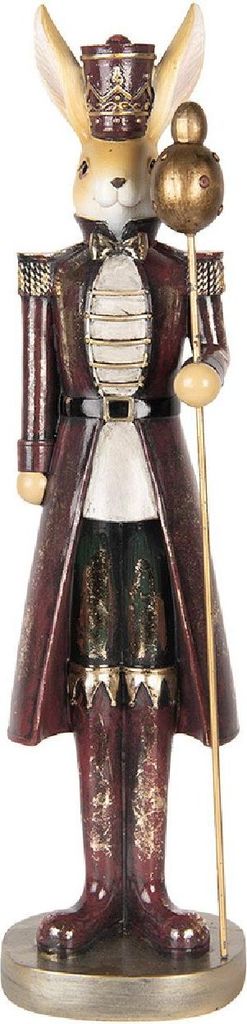 Clayre & Eef Dekorationsfigur Kaninchen 47 cm Beige Rot Kunststoff