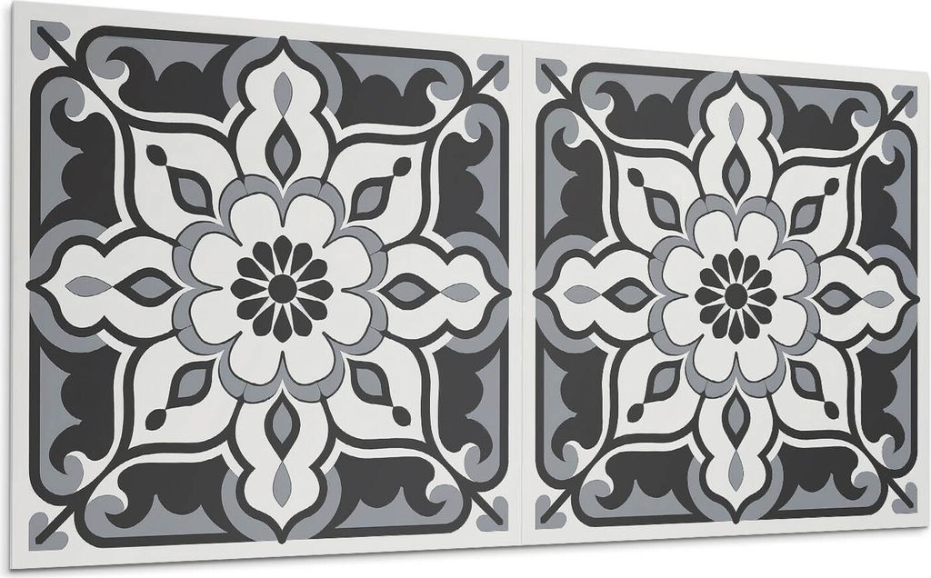 Blumenmuster Mit Ornamenten – Selbstklebende Fliesen – Wandverkleidung – Wandpaneel – PVC Fliesen – Vinylflisen – PCV Flisen – Selbst...