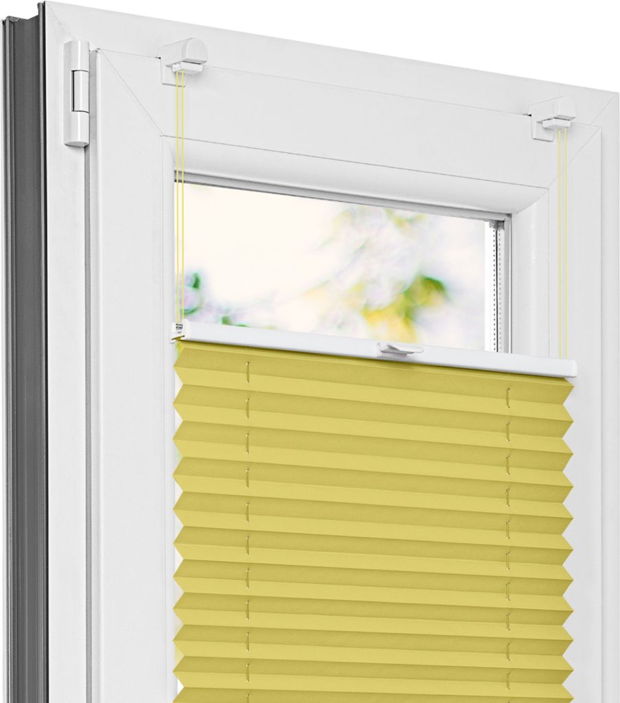 Estika Plissee ohne Bohren - 90x50 cm - Gelb - Jalousien fenster für innen, Klemmfix montage