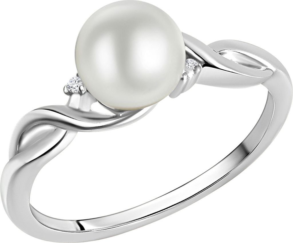 Zeeme Pearls Ring 925/- Sterling Silber weiß 062 (19,7) Perle weiß 379270402