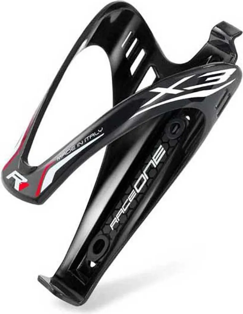 Porte-bidon RaceOne X3 Gloss Black léger et résistant pour cadres vélo