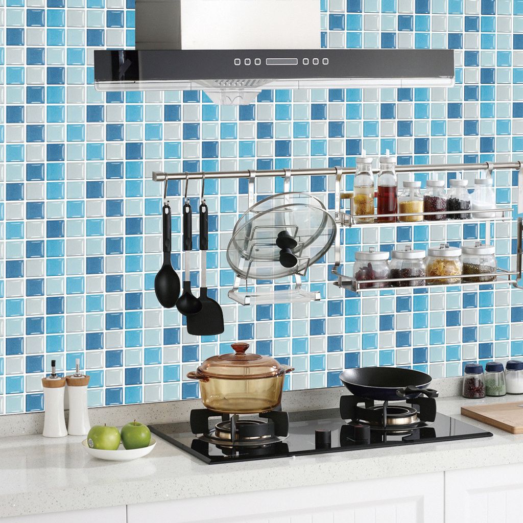 3D-Mosaik Fliesenaufkleber Wandaufkleber Küche Bad Fliesenfolie Klebefolie Deko