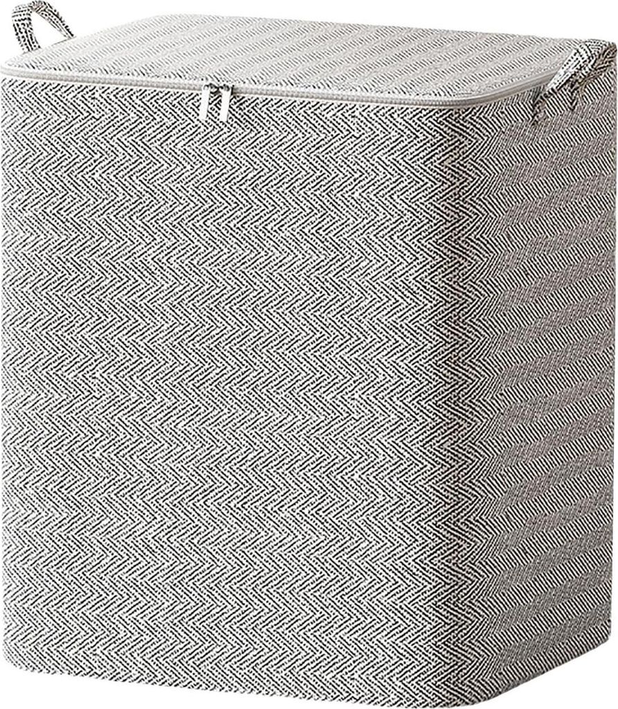 Quilt Aufbewahrungstasche 110 L, faltbarer Organizer aus Vliesstoff, anti-deformiert, mit Zwei-Wege-Reißverschluss, für Decken, Kleidung, Spielze...