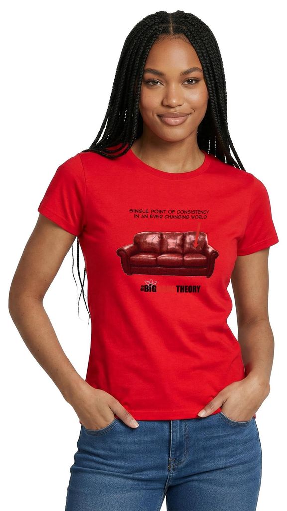 Spreadshirt The Big Bang Theory Couch Frauen T-Shirt, S, Rot