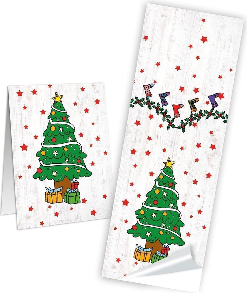 Weihnachtsbaum Banderole selbstklebend 5 x 14,8 cm 10 Stück100 Stück