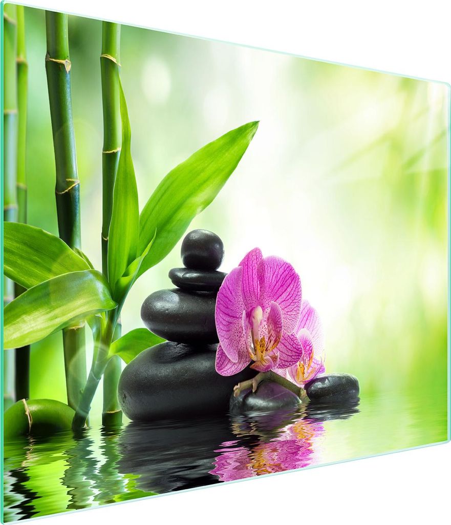 Glasschneidebrett 52x30 Orchidee