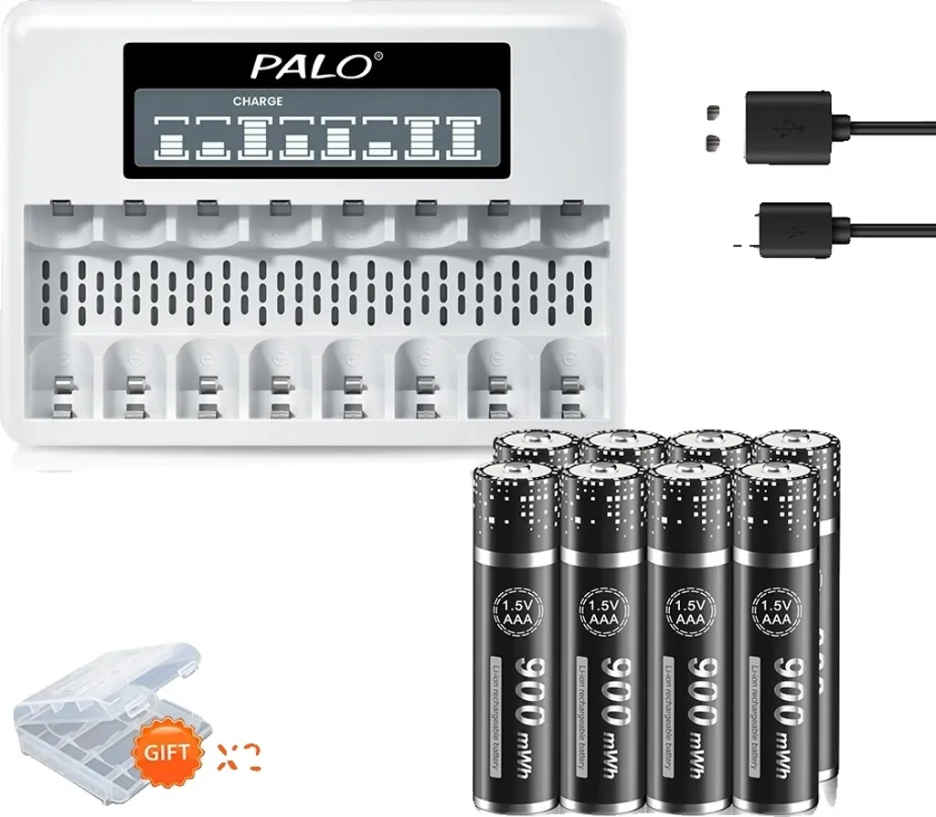 Pack chargeur piles rechargeables AAA 900mWh pour usage domestique pro