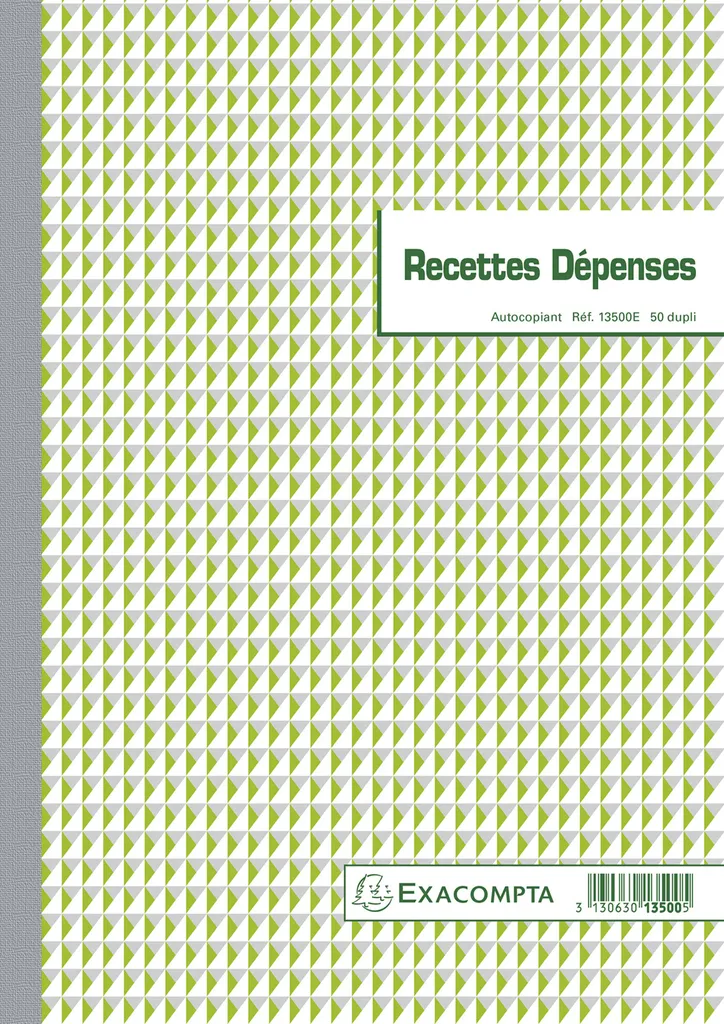 Carnet de Comptabilité Autocopiant A4 pour Recettes et Dépenses