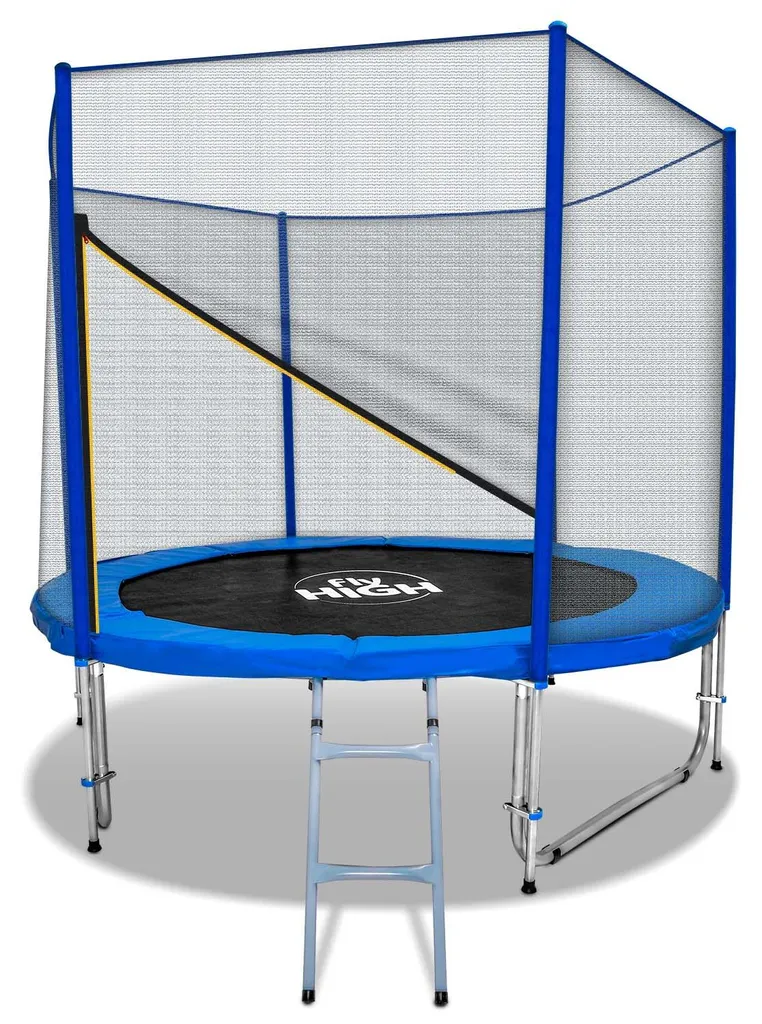Trampoline 250cm certifié TUV GS avec suspensions élastiques et filet 8ft