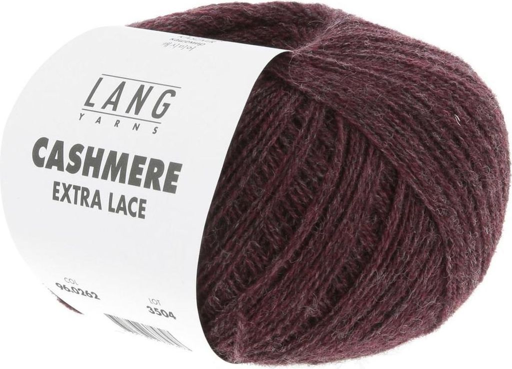 Lang Yarns - Cashmere Extra Lace 0262 weinrot melange
