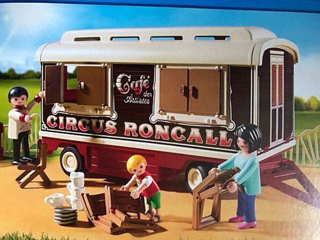 PLAYMOBIL Circus Roncalli Wohnwagen Café Bistro Imbiss Zubehör Set Kinder 9398