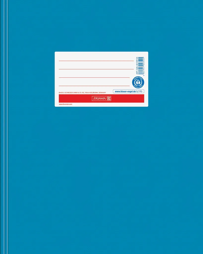 Protège-cahier BRUNNEN 0264055934 Temi en papier bleu format A4