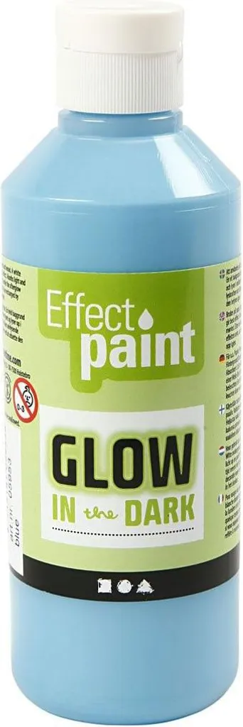Peinture phosphorescente Bleu Clair 250ml : voir dans le noir sans pile