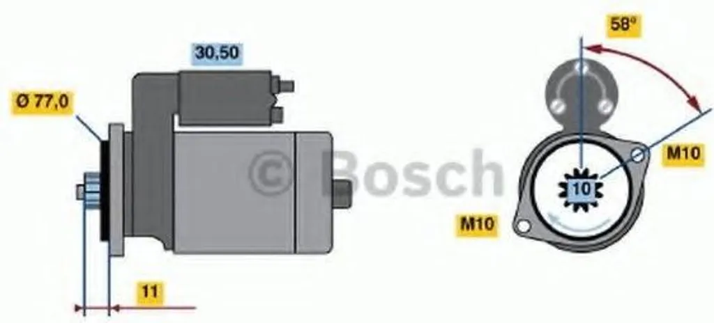 Démarreur Bosch 0 986 018 731 haute performance pour KIA et Hyundai
