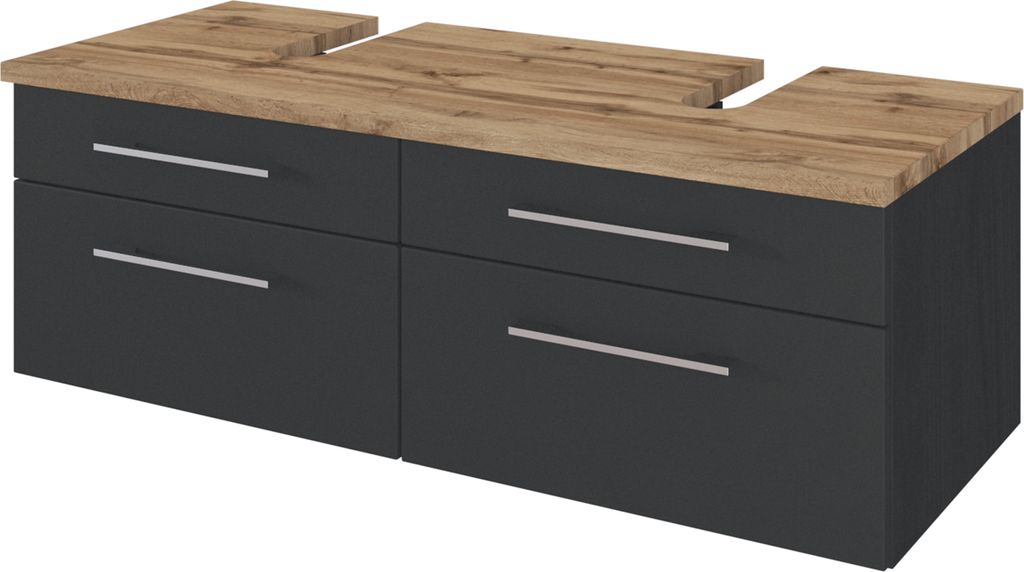 Held Möbel Unterbeckenschrank Davos 120 cm graphit/matt grau