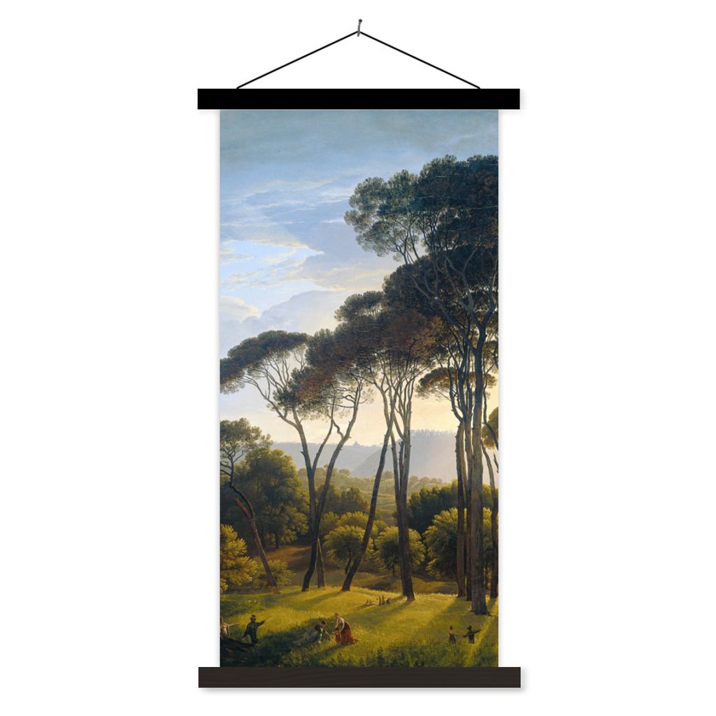 MuchoWow Textilposter Italienische Landschaft mit Zirbelkiefer - Hendrik Voogd - Kunst 40x80 cm mit schwarzem Rahmen - Wandemalerei