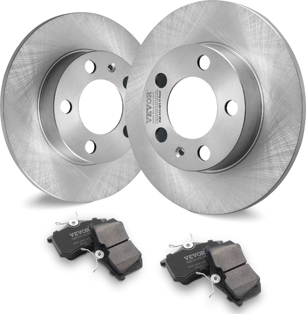 VEVOR Hinterradbremsen-Set, kompatibel mit AUDI A3 (8L), SEAT IBIZA, SKODA OCTAVIA, ROOMSTER, VW GOLF IV, Bremsscheiben, Keramik-Bremsbeläge, Ers...