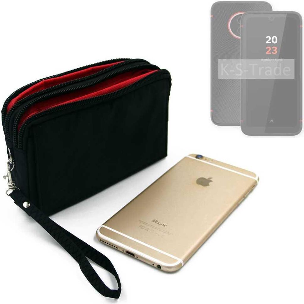 K-S-Trade Schutz Hülle Handy Hülle kompatibel mit Volla Phone X23 Gürteltasche Travelbag Handytasche mit Zusatzfächern, schwarz