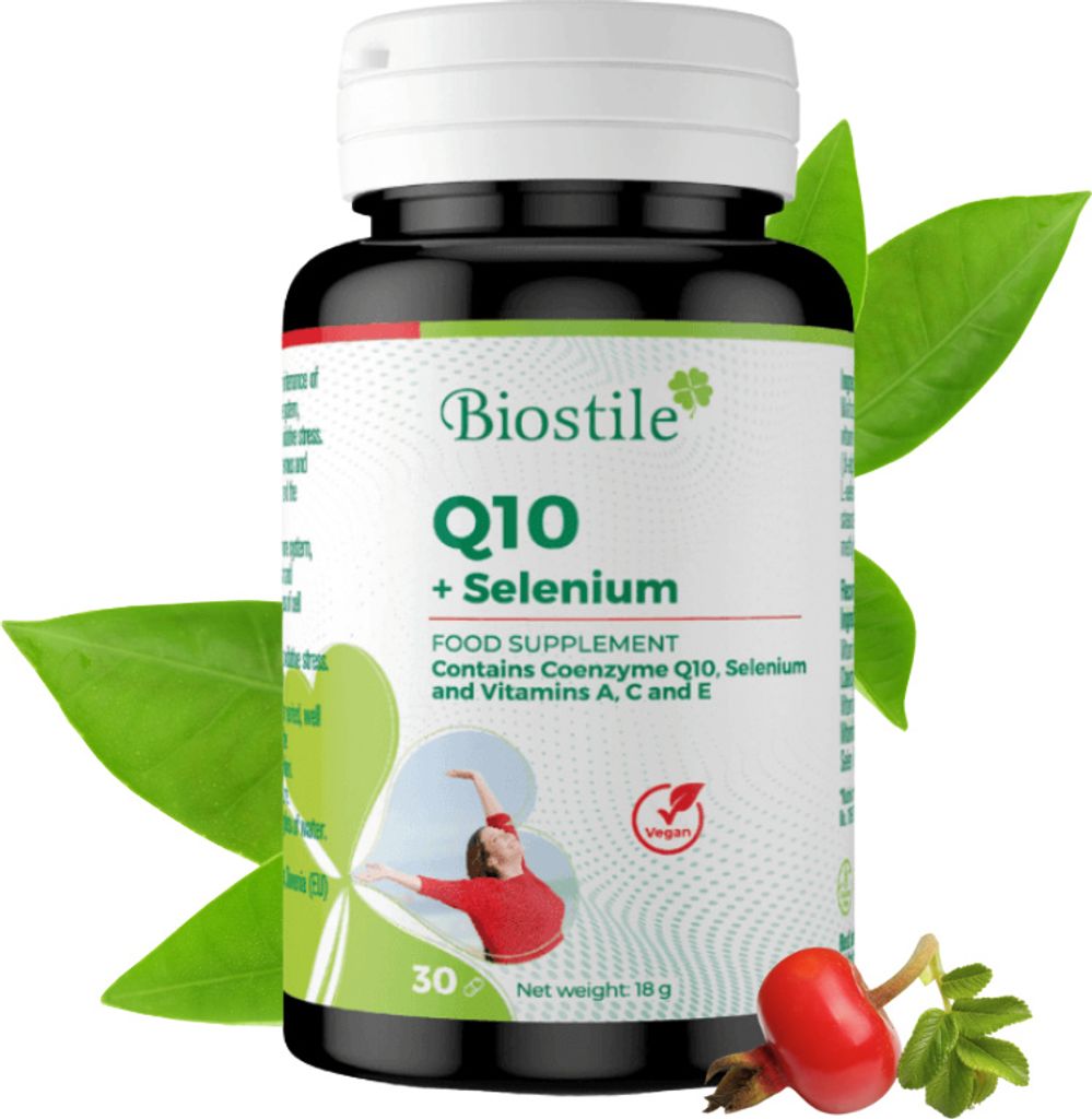 Biostile Q10 + Selen – 30 Kapseln mit Coenzym Q10, Selen Produktbild 