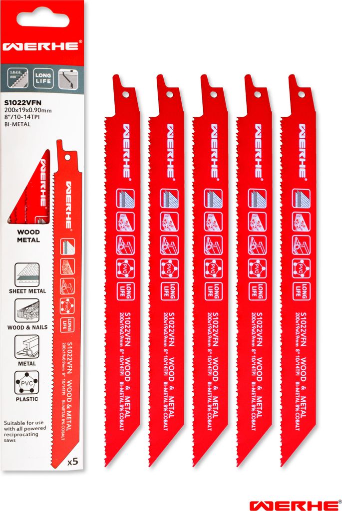 WERHE Sägeblatt Holz Metall Paletten 5x200mm S1022VFN Produktbild 